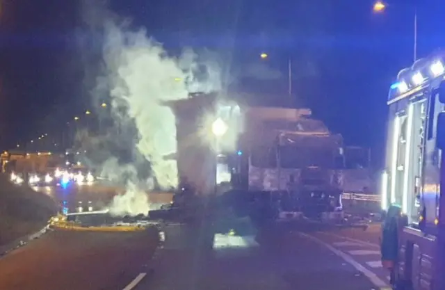 Lorry fire