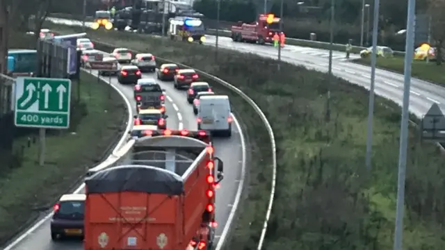 Queuing traffic on A500