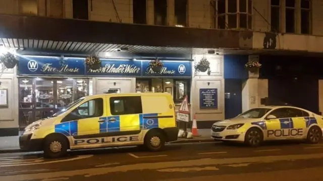 Police outside pub