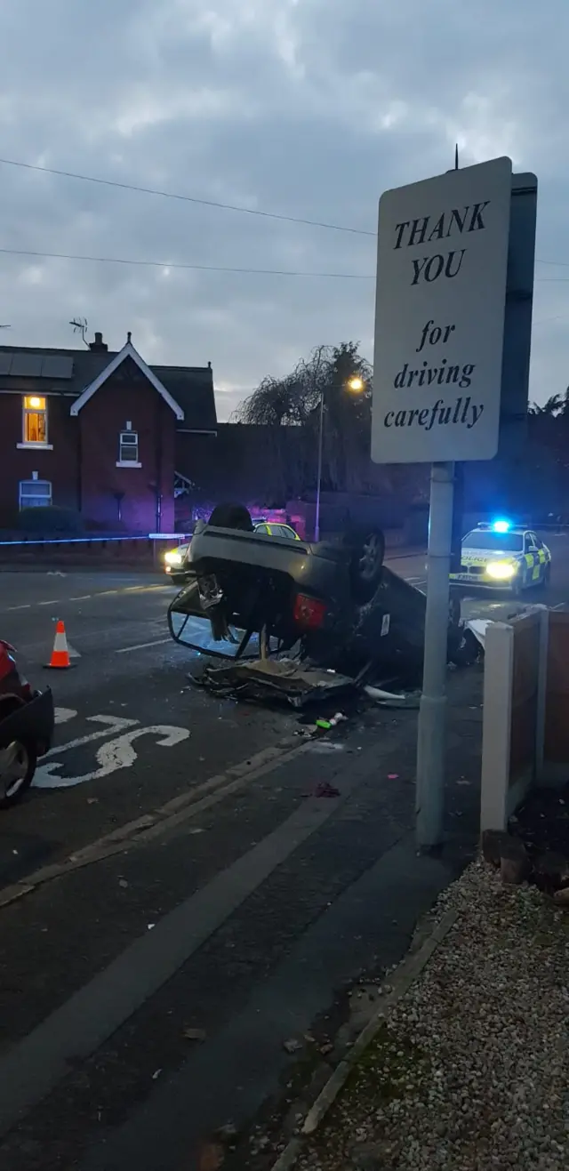 Car crash in Derbyshire