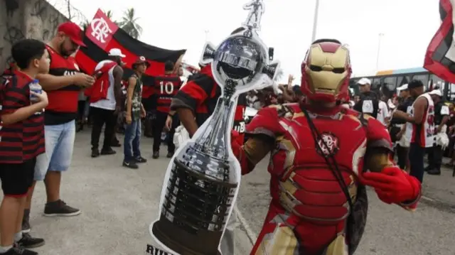 Flamengo fan in Iron Man outfit