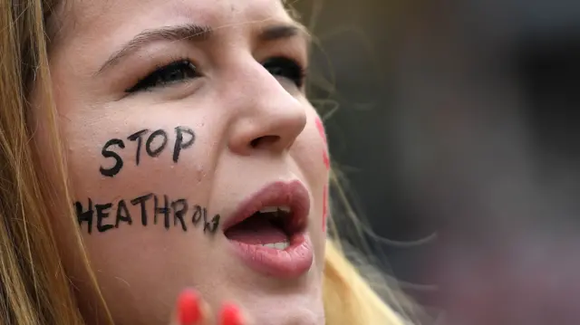 An environmental campaigner protests against Heathrow expansion in Uxbridge ^ South Ruislip in west London, Britain,