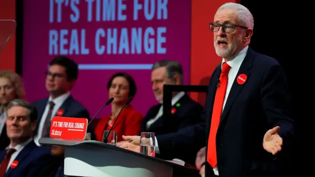 Leader of the Labour Party Jeremy Corbyn speaks at the launch of the party manifesto in Birmingham