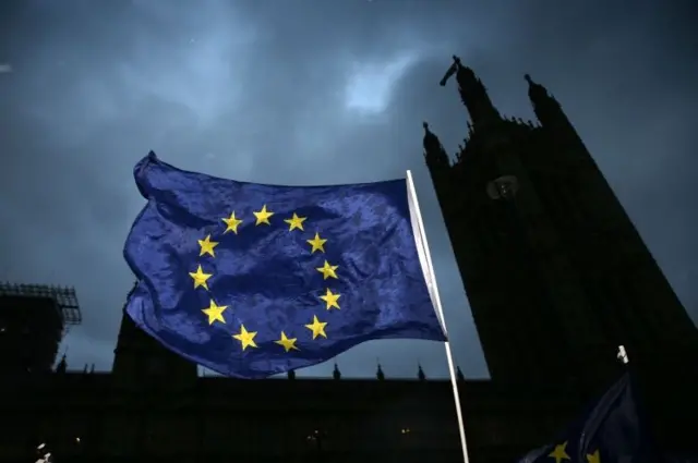 Parliament and EU flag