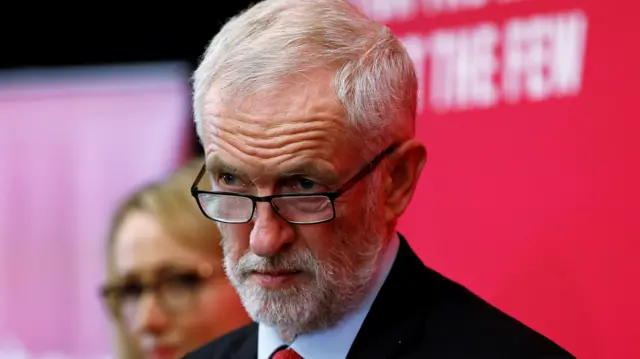 Britain"s opposition Labour Party leader Jeremy Corbyn speaks on new digital infrastructure policy as part of his general election campaign in Lancaster, Britain