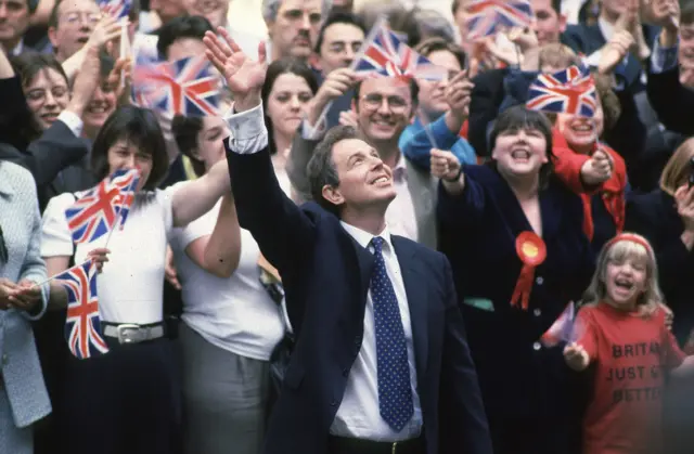 Tony Blair after his 1997 election victory