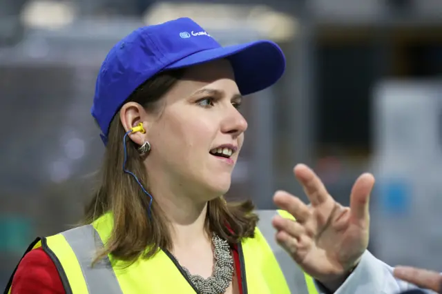 Liberal Deomcrat leader Jo Swinson during her visit to Guala Closures UK bottling plant in Kirkintilloch to hear about their focus on sustainable packaging, while on the General Election campaign trail.