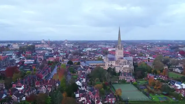 Drone view of Norwich