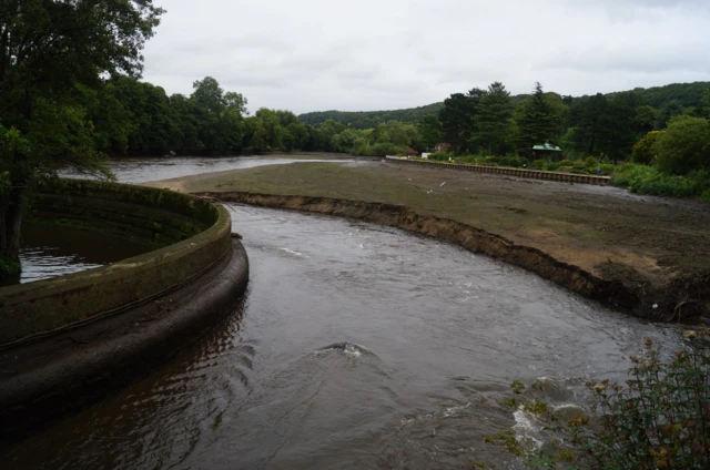 Low river levels on the Derwent