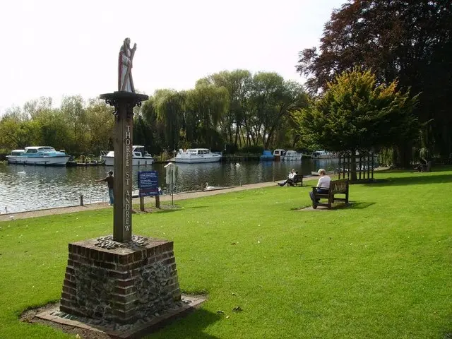 Thorpe St Andrew village sign on River Green