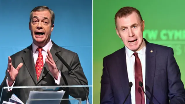 Brexit Party leader Nigel Farage and Plaid Cymru leader Adam Price