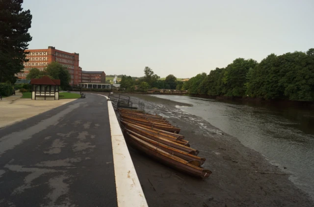 Low river levels on the Derwent