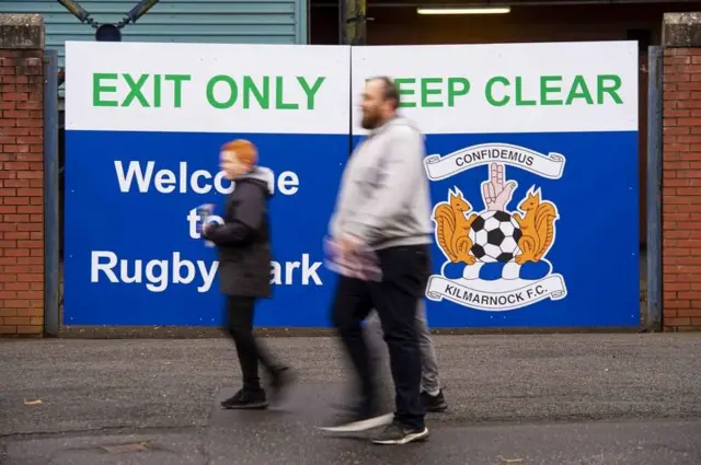 Fans arrive at Rugby Park