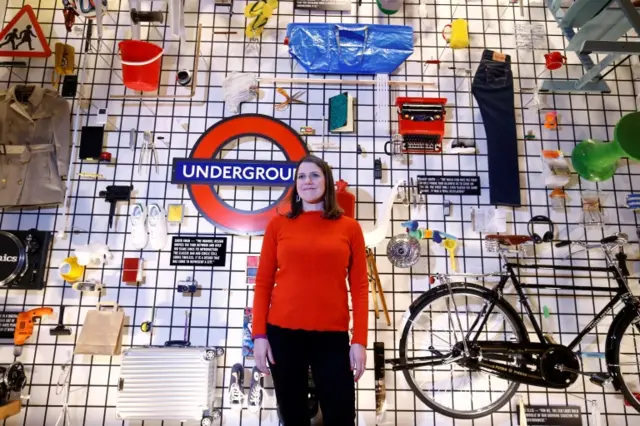 Lib Dem leader Jo Swinson has been visiting the Design Museum in London