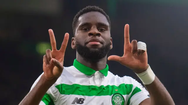 Odsonne Edouard celebrates making it 1-0 to Celtic