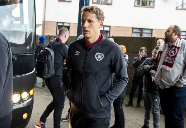 Christophe Berra arrives at Rugby Park