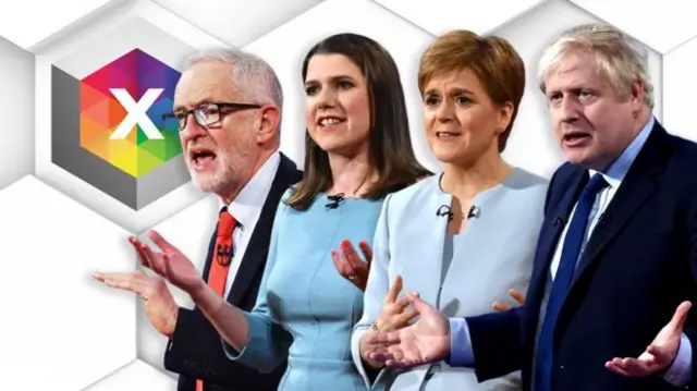 Jeremy Corbyn, Jo Swinson, Nicola Sturgeon and Boris Johnson