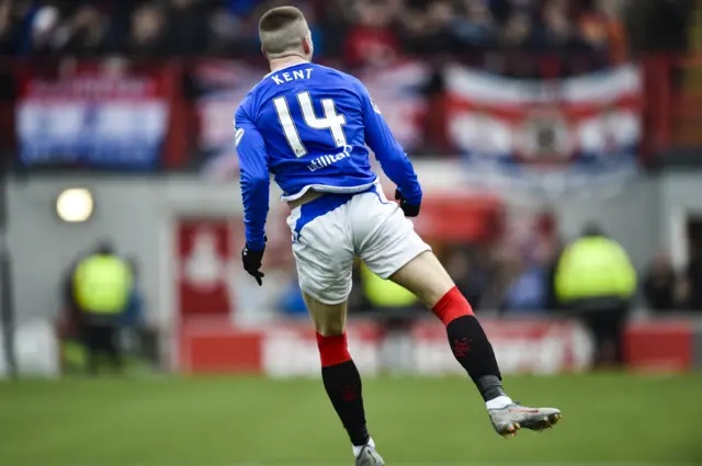 Ryan Kent celebrates his stunning goal