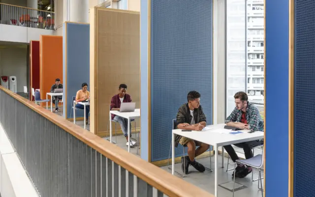 Students in library