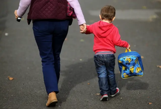 Child on way to school