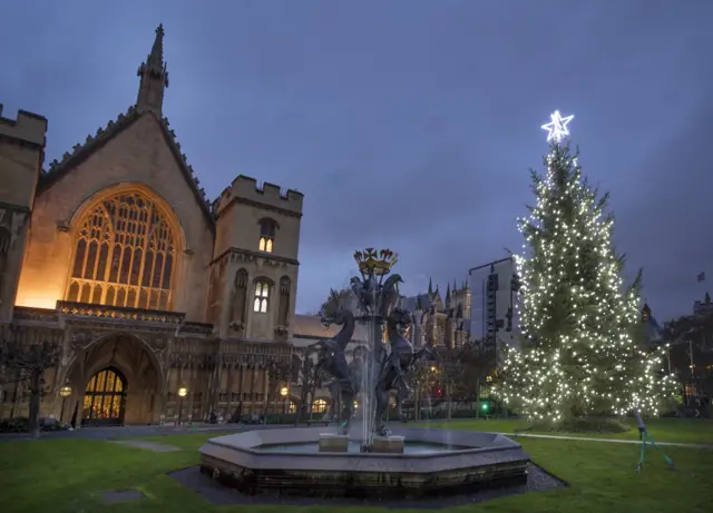 Christmas tree outside parliament