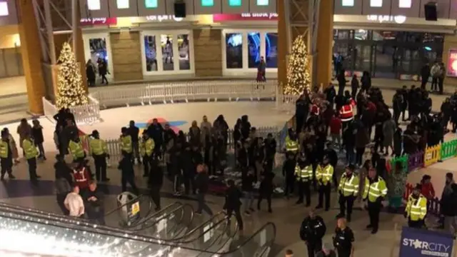 Police officers at cinema