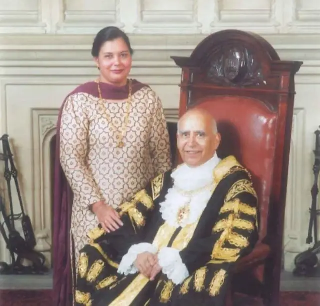 Councillor Sucha Singh Bains and wife