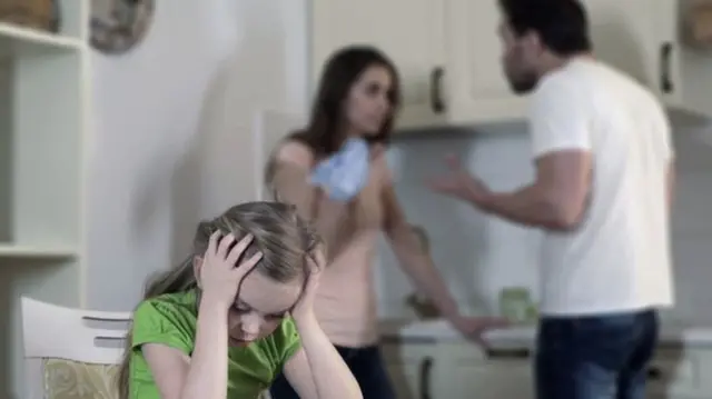 Child upset by parents arguing