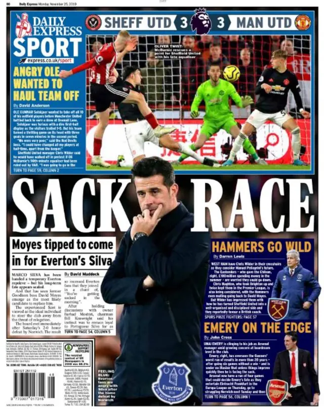 The Daily Express back page