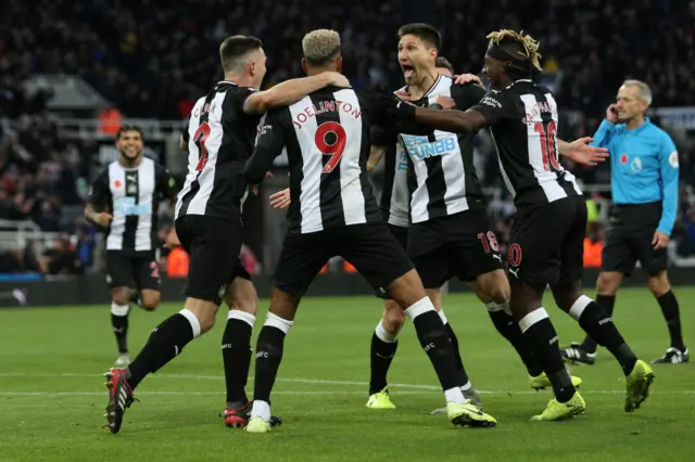 Newcastle players celebrate