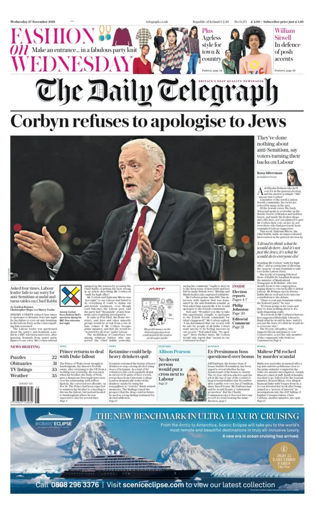 Telegraph front page