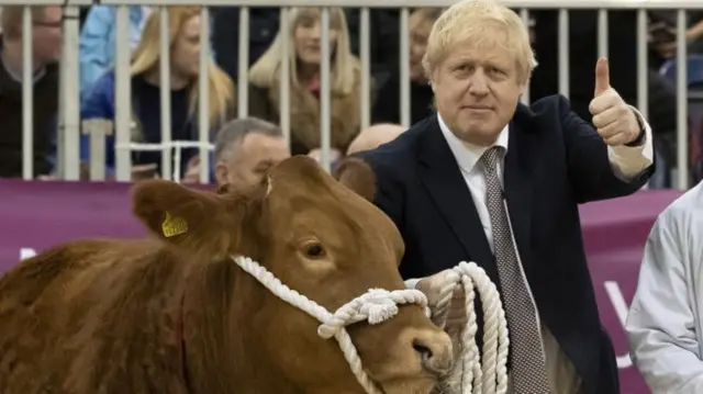 Boris Johnson and a bull