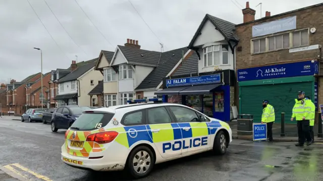 Police car at the scene