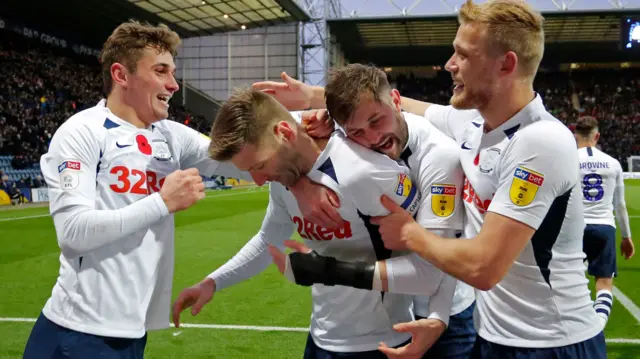 Preston goal celebration