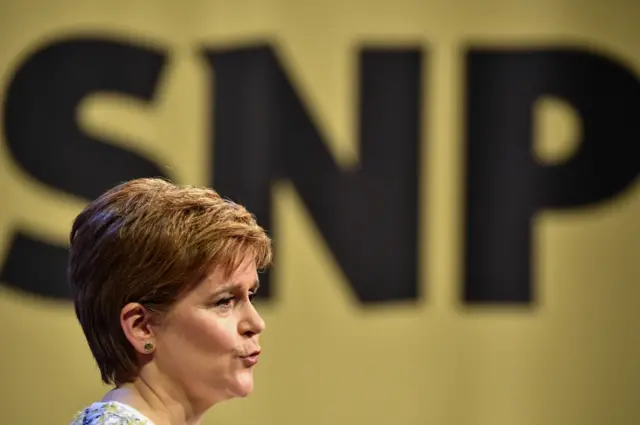 Nicola Sturgeon addresses supporters at her party's manifesto launch