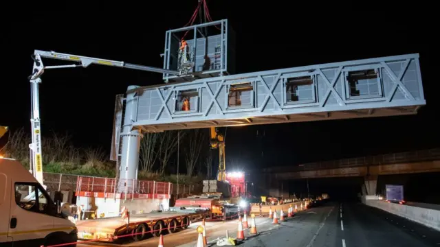 Gantry being installed