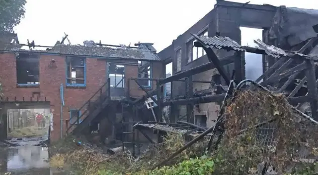 Skegness mosque site after fire