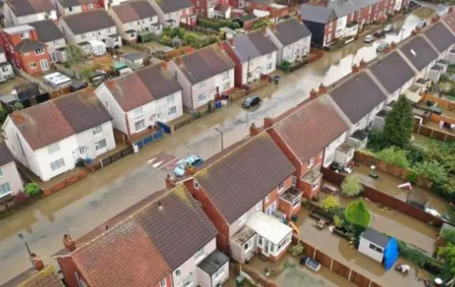 Flooded Doncaster street