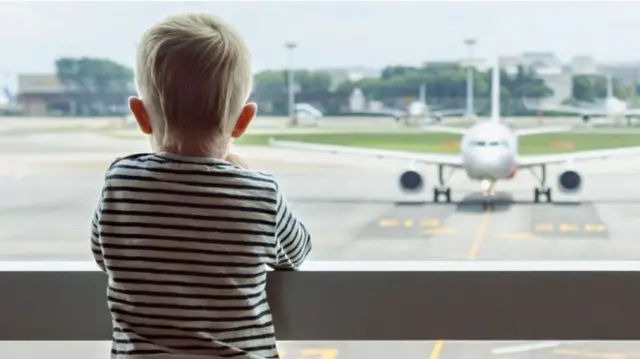 Child at an airport