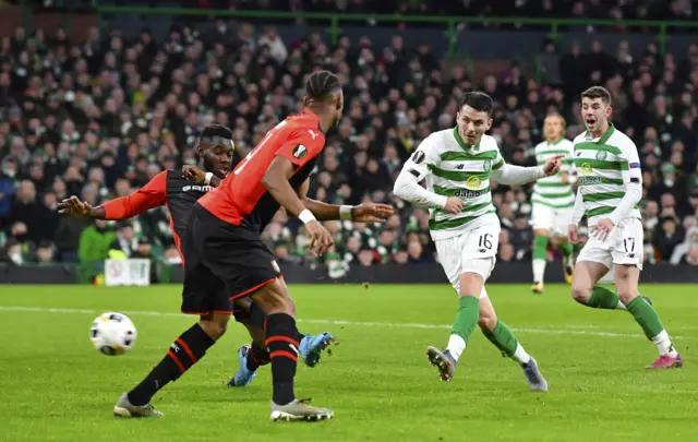 Celtic's Lewis Morgan scores