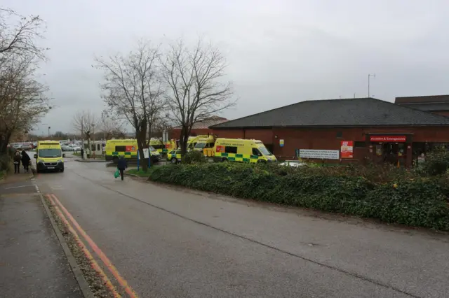 Ambulances queuing