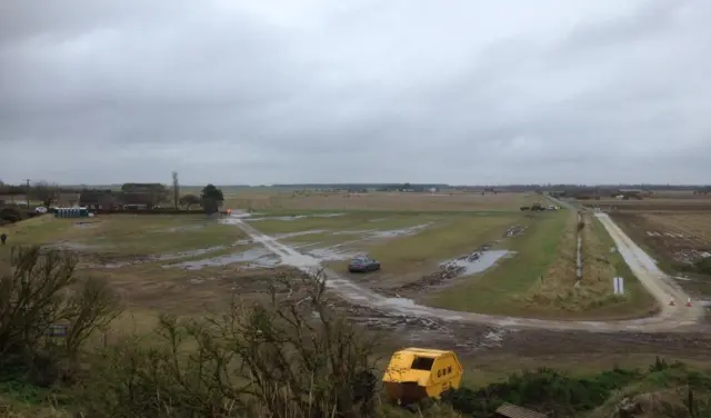 The flooded car park