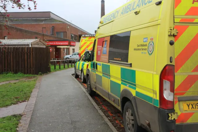 Ambulances queuing