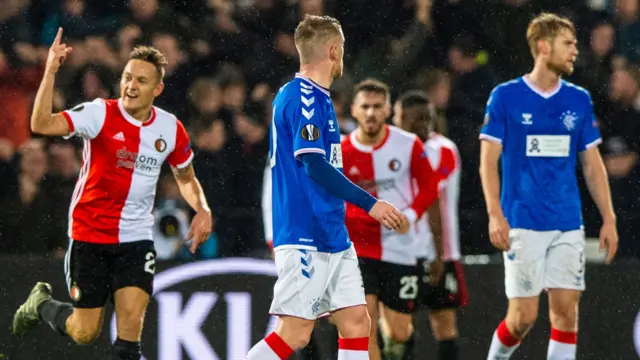 Jens Toornstra celebrates his goal for Feyenoord