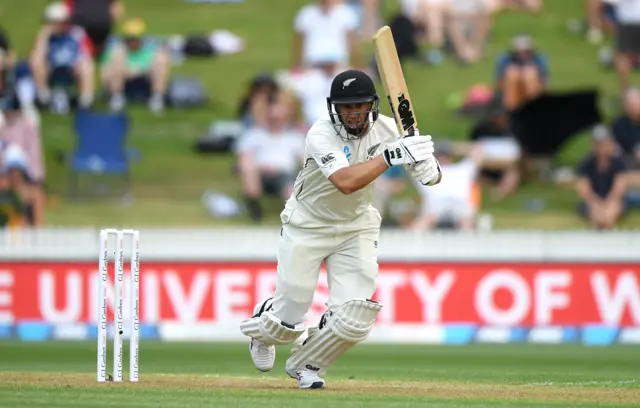 Ross Taylor of New Zealand bats during day 1 of the second Test match between New Zealand and England at Seddon Park