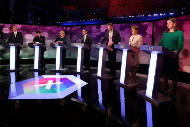 Politicians at the BBC's election debate