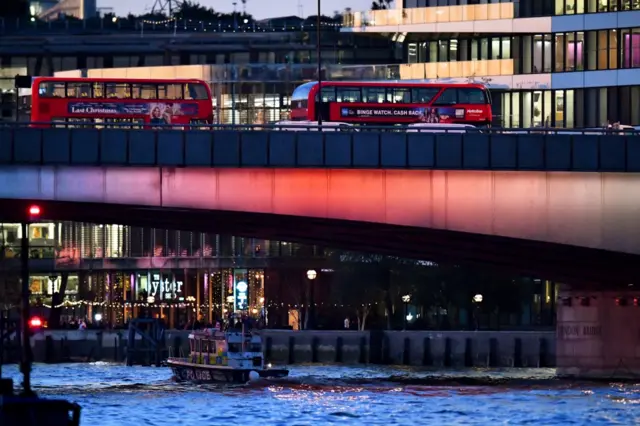 Police boat at London Bridge