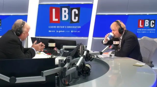 Boris Johnson in LBC studio