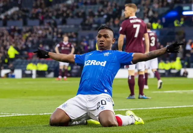 Rangers' Alfredo Morelos celebrates