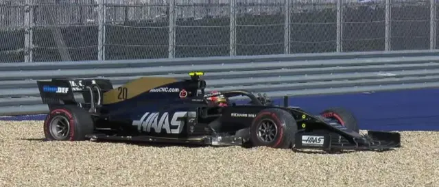 Kevin Magnussen in the gravel